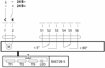 Электрическое подключение электроприводов Belimo BF24-T