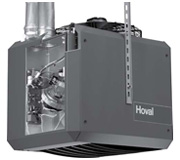 Рециркуляционное обладнання з газовим нагріванням для обігріву приміщень з низькою стелею Hoval TopVent GV