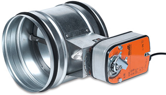 <p align="center"><font color="#045a95">Регулятор расхода воздуха<br /><strong>Systemair Tune-R-M</strong><br />c установленным электроприводом</font></p>